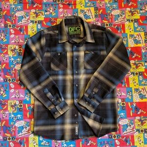 DIXXON Black and Blue Plaid Button Down Shirt